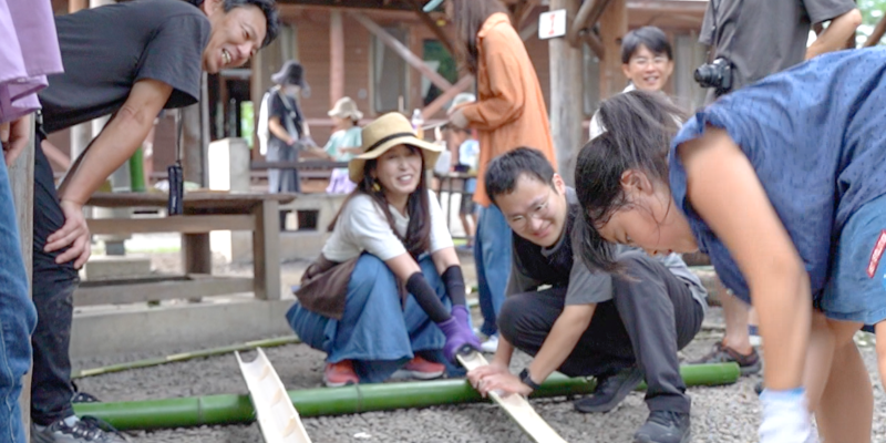 竹を活用したそうめんスライダーDIYワークショップを開催＠長野県千曲市